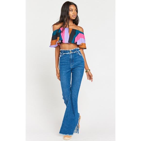 Show Me Your Mumu Austin High Waist Flare Jeans Lakeside Size 29 - Picture 14 of 14